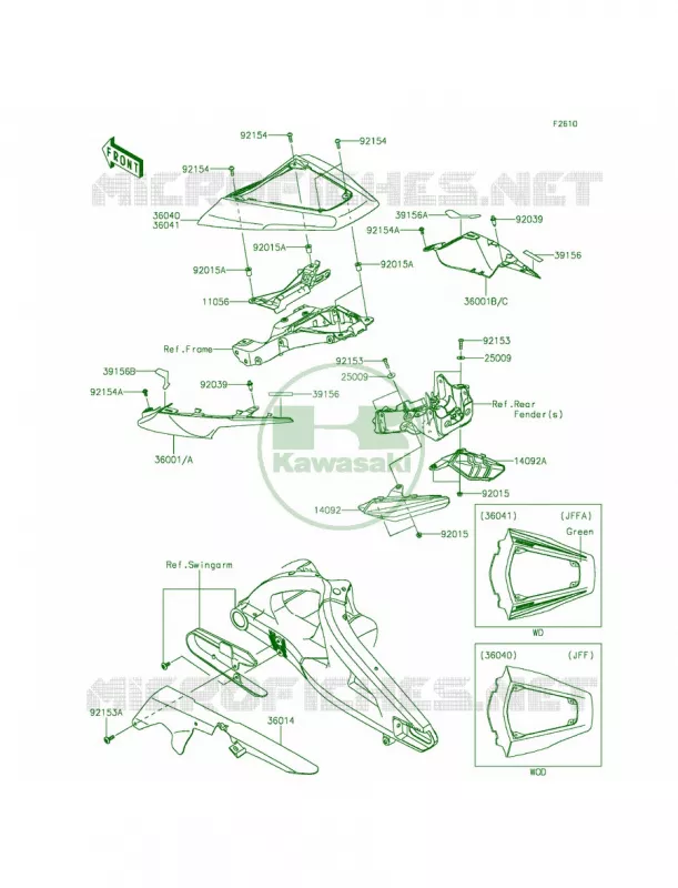 Side CoversChain Cover Kawasaki MOTOS 1000 2015 Ninja ZX-10R  ZX1000JFF