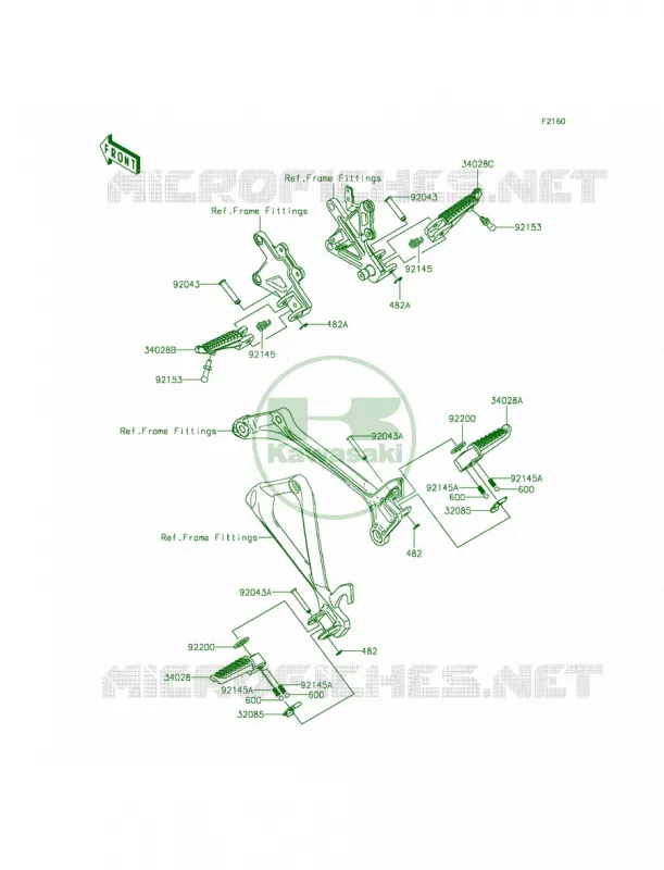 Footrests Kawasaki MOTOS 1000 2015 Ninja ZX-10R 30th Anniversary  ZX1000JFFA