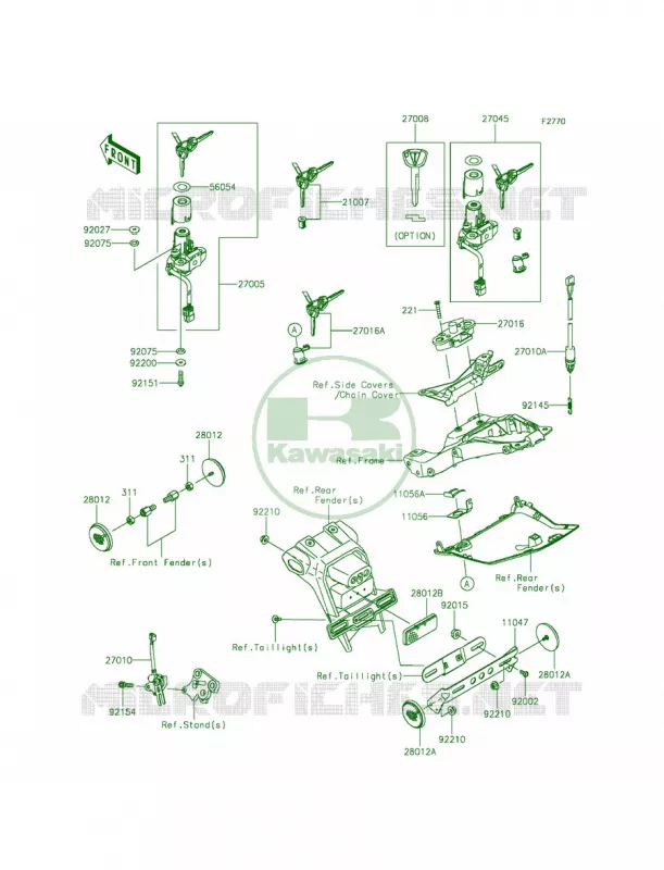Ignition SwitchLocksReflectors Kawasaki MOTOS 1000 2015 Ninja ZX-10R ABS 30th Anniversary  ZX1000KFFA