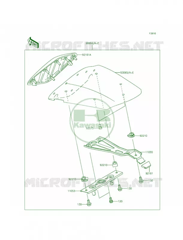 AccessorySingle Seat Cover Kawasaki MOTOS 636 2015 Ninja ZX-6R  ZX636FFF