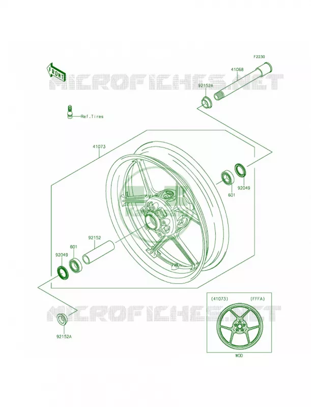 Front Wheel Kawasaki MOTOS 636 2015 Ninja ZX-6R  ZX636FFF
