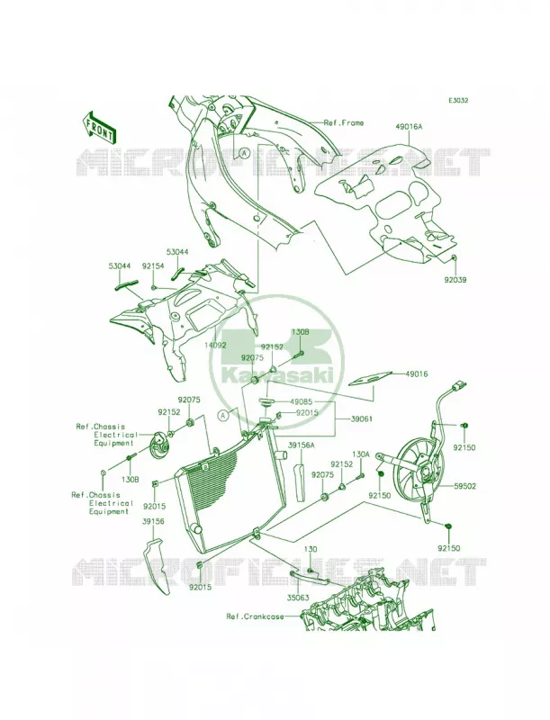Radiator Kawasaki MOTOS 636 2015 Ninja ZX-6R  ZX636FFFA
