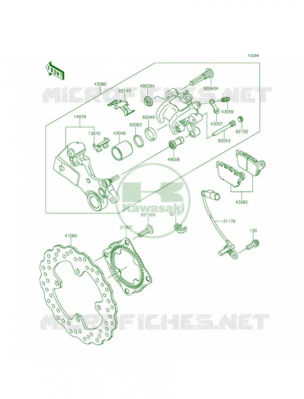 Rear Brake Kawasaki MOTOS 636 2015 Ninja ZX-6R  ZX636FFFA