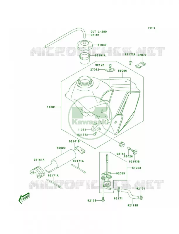 Fuel TankKLX400-B1 Kawasaki MOTOS 400 2004 KLX400R  KLX400-B2