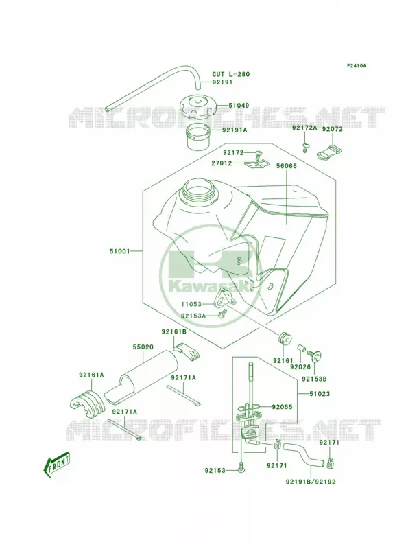 Fuel TankKLX400-B2 Kawasaki MOTOS 400 2004 KLX400R  KLX400-B2