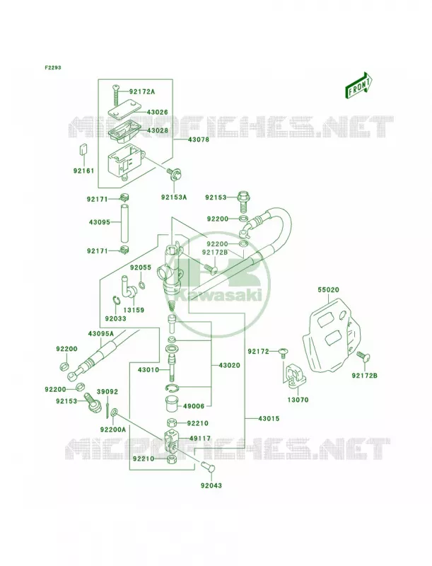 Rear Master Cylinder Kawasaki MOTOS 400 2004 KLX400R  KLX400-B2