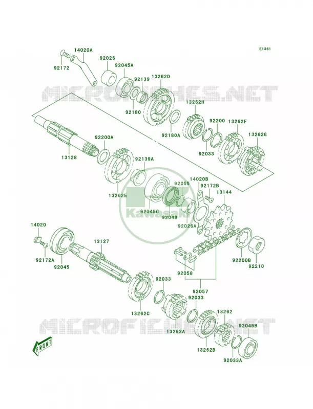 Transmission Kawasaki MOTOS 400 2004 KLX400R  KLX400-B2