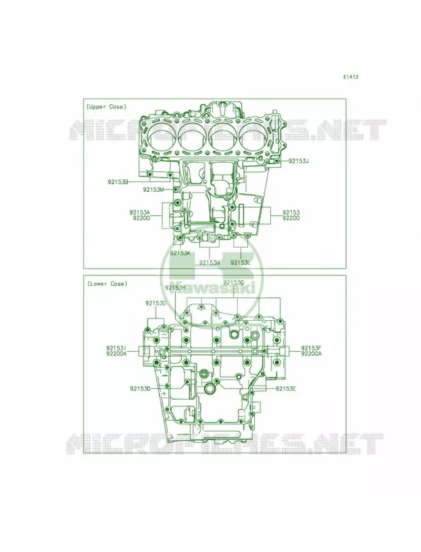 Crankcase Bolt Pattern Kawasaki MOTOS 1400 2015 Ninja ZX-14R ABS 30th Anniversary  ZX1400FFFB