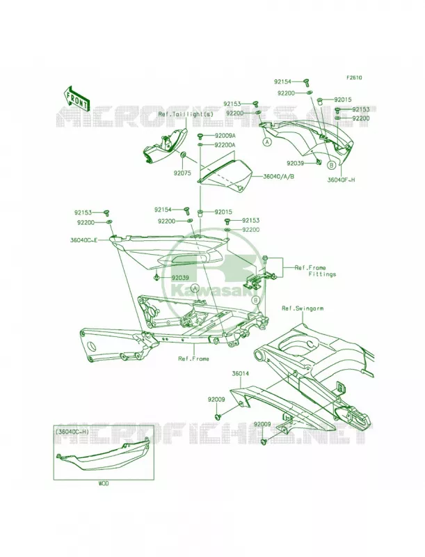 Side CoversChain Cover Kawasaki MOTOS 1400 2015 Ninja ZX-14R ABS  ZX1400FFFA