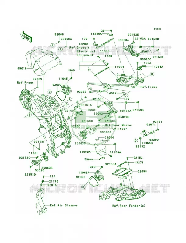 Frame Fittings Kawasaki MOTOS 1400 2014 Ninja ZX-14R  ZX1400EEFA