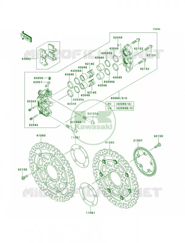 Front Brake Kawasaki MOTOS 1400 2014 Ninja ZX-14R  ZX1400EEFA