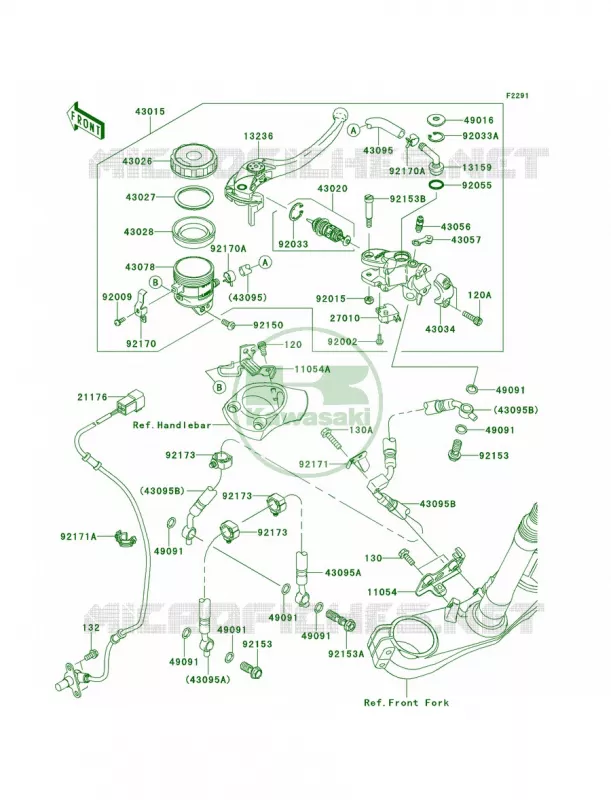 Front Master Cylinder Kawasaki MOTOS 1400 2014 Ninja ZX-14R  ZX1400EEFA