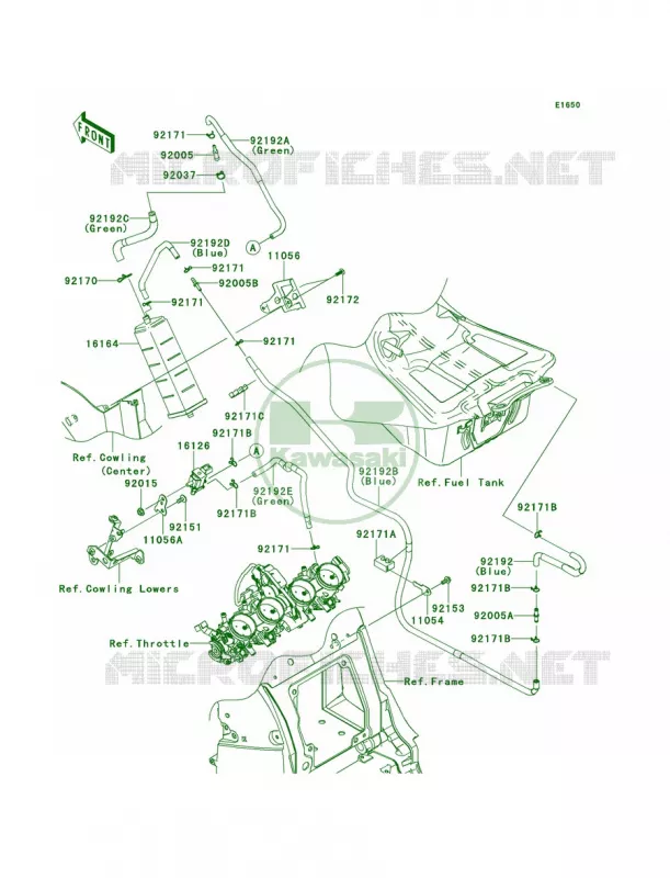 Fuel Evaporative SystemCA Kawasaki MOTOS 1400 2014 Ninja ZX-14R  ZX1400EEFA