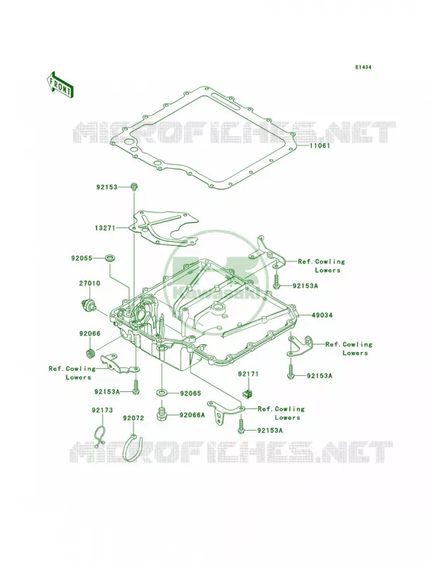 Oil Pan Kawasaki MOTOS 1400 2014 Ninja ZX-14R  ZX1400EEFA