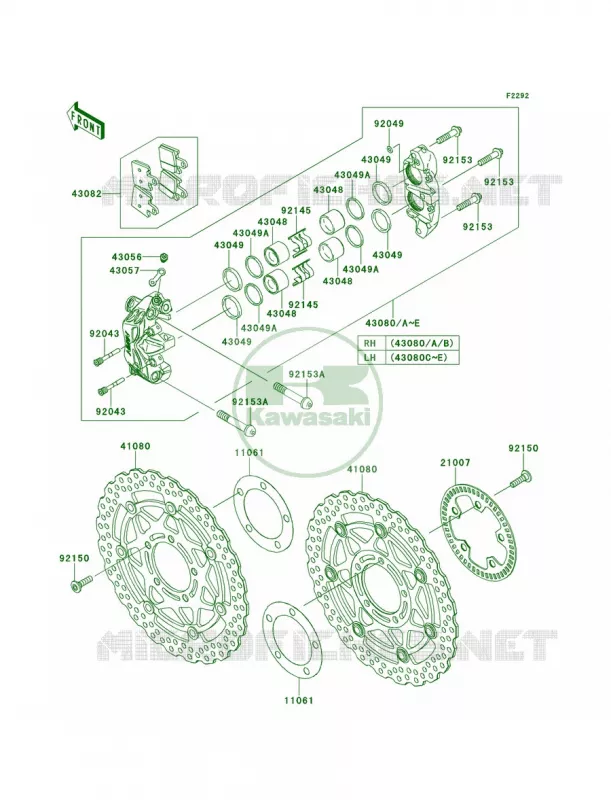 Front Brake Kawasaki MOTOS 1400 2014 Ninja ZX-14R ABS  ZX1400FEFA