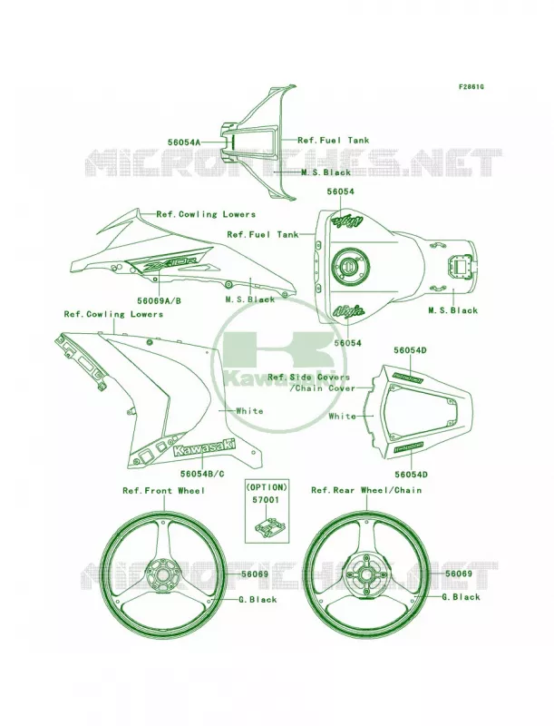 DecalsP.F.S.WhiteJDF Kawasaki MOTOS 1000 2014 Ninja ZX-10R  ZX1000JEF
