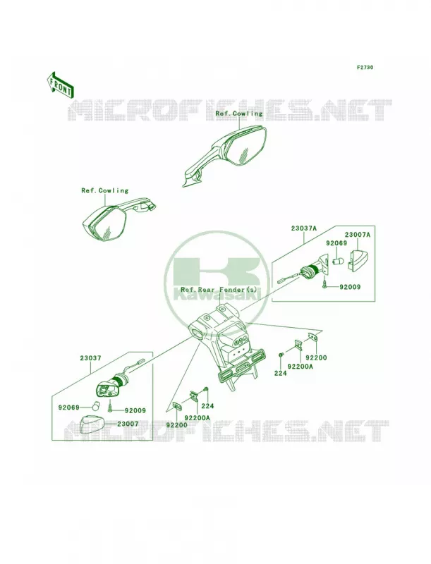 Turn Signals Kawasaki MOTOS 1000 2014 Ninja ZX-10R  ZX1000JEF