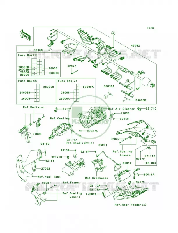 Chassis Electrical EquipmentKBF Kawasaki MOTOS 1000 2014 Ninja ZX-10R ABS  ZX1000KEF