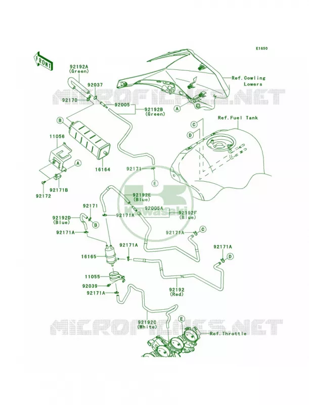 Fuel Evaporative SystemCA Kawasaki MOTOS 1000 2014 Ninja ZX-10R ABS  ZX1000KEF