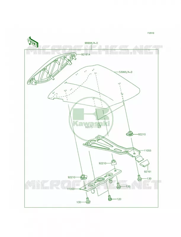 AccessorySingle Seat Cover Kawasaki MOTOS 636 2014 Ninja ZX-6R  ZX636EEF