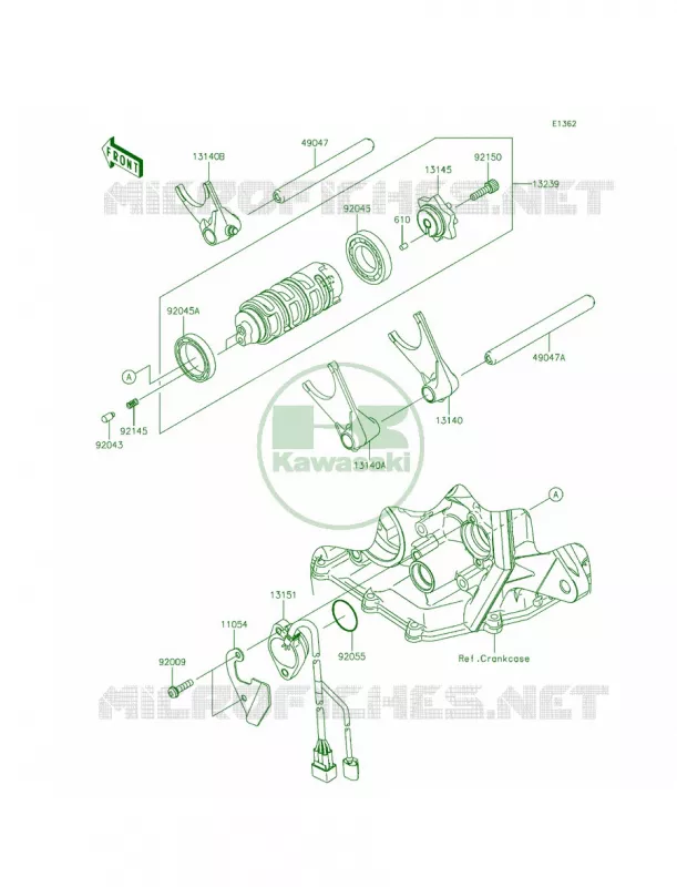 Gear Change DrumShift Forks Kawasaki MOTOS 636 2014 Ninja ZX-6R  ZX636EEF
