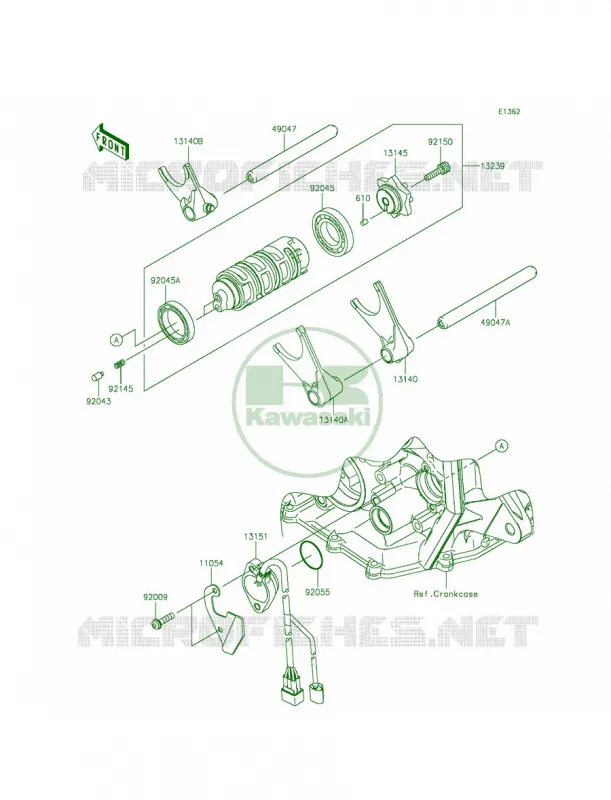 Gear Change DrumShift Forks Kawasaki MOTOS 636 2014 Ninja ZX-6R  ZX636EEF