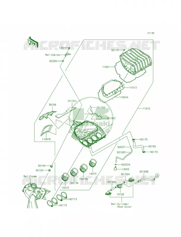 Air Cleaner Kawasaki MOTOS 636 2014 Ninja ZX-6R ABS  ZX636FEF