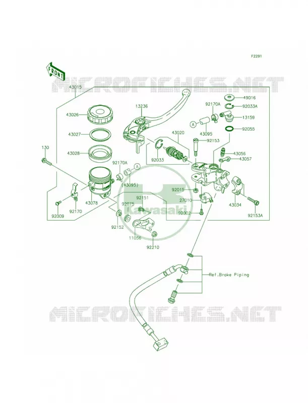 Front Master Cylinder Kawasaki MOTOS 636 2014 Ninja ZX-6R ABS  ZX636FEF