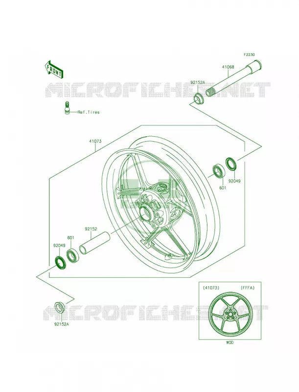 Front Wheel Kawasaki MOTOS 636 2014 Ninja ZX-6R ABS  ZX636FEF
