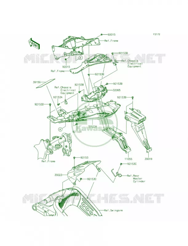 Rear Fenders Kawasaki MOTOS 636 2014 Ninja ZX-6R ABS  ZX636FEF