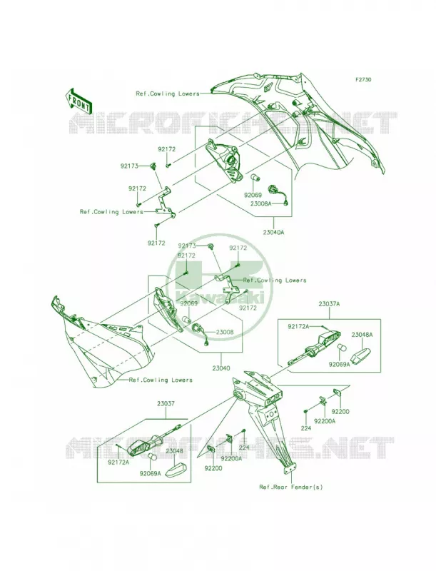 Turn Signals Kawasaki MOTOS 636 2014 Ninja ZX-6R ABS  ZX636FEF