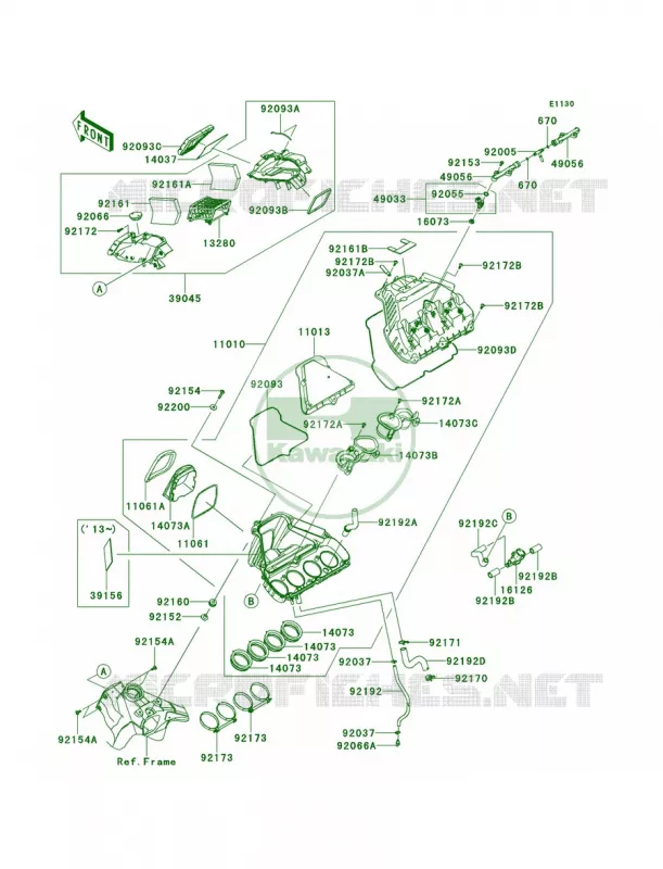 Air Cleaner Kawasaki MOTOS 1000 2013 Ninja ZX-10R  ZX1000JDF