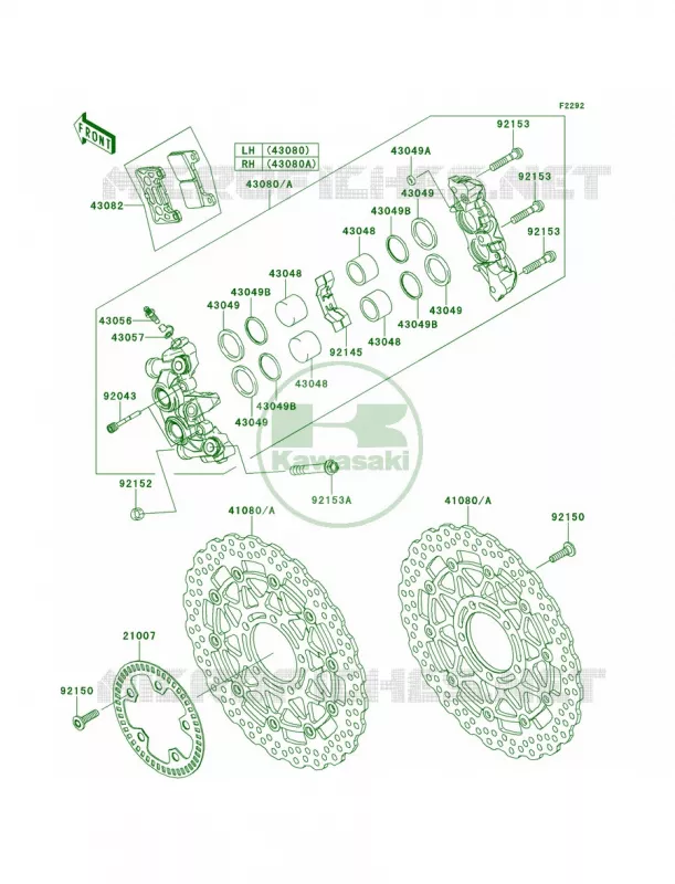 Front Brake Kawasaki MOTOS 1000 2013 Ninja ZX-10R  ZX1000JDF