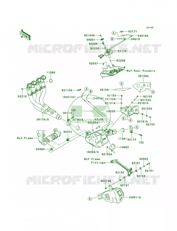 Mufflers Kawasaki MOTOS 1000 2013 Ninja ZX-10R  ZX1000JDF