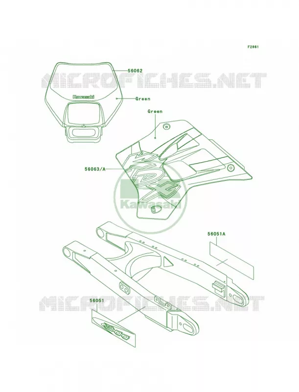 DecalsKDX200-H6 Kawasaki MOTOS 200 2003 KDX200  KDX200-H9