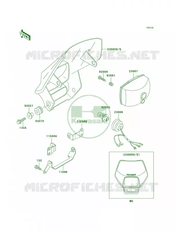 Headlights Kawasaki MOTOS 200 2003 KDX200  KDX200-H9