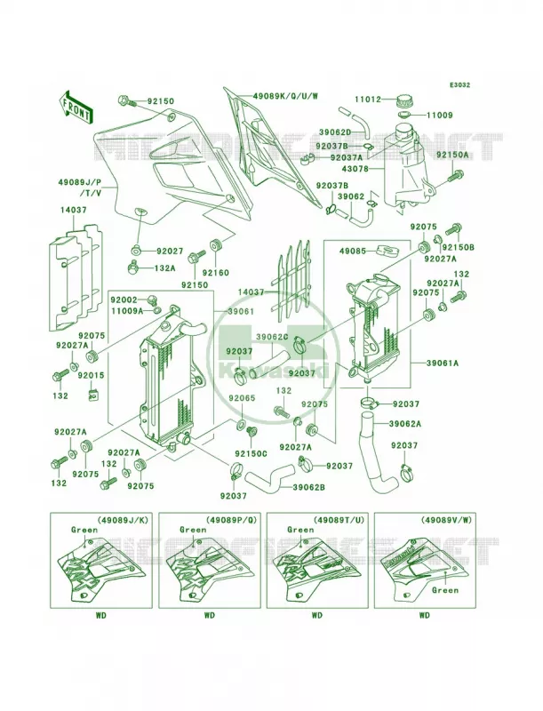 Radiator Kawasaki MOTOS 200 2003 KDX200  KDX200-H9