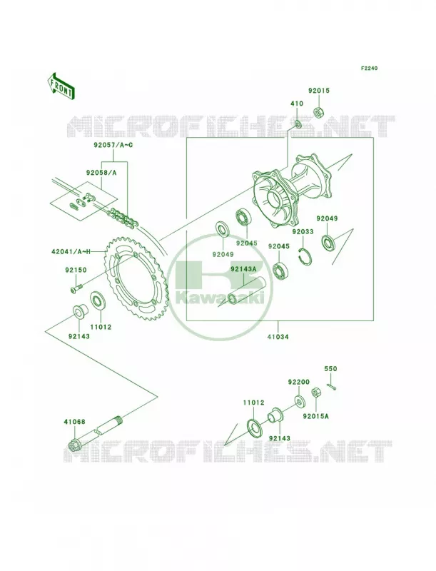 Rear Hub Kawasaki MOTOS 200 2003 KDX200  KDX200-H9
