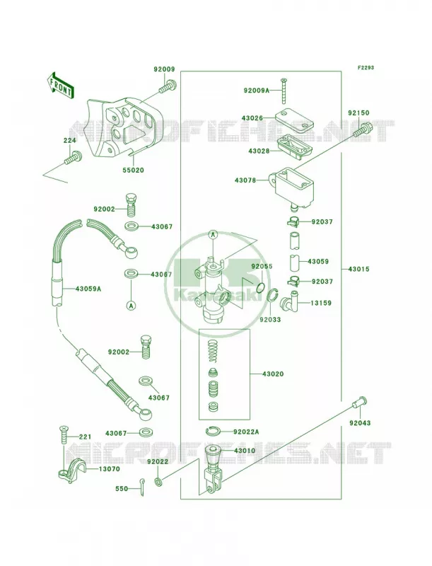 Rear Master Cylinder Kawasaki MOTOS 200 2003 KDX200  KDX200-H9