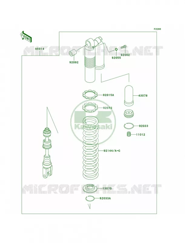 Shock Absorbers Kawasaki MOTOS 200 2003 KDX200  KDX200-H9