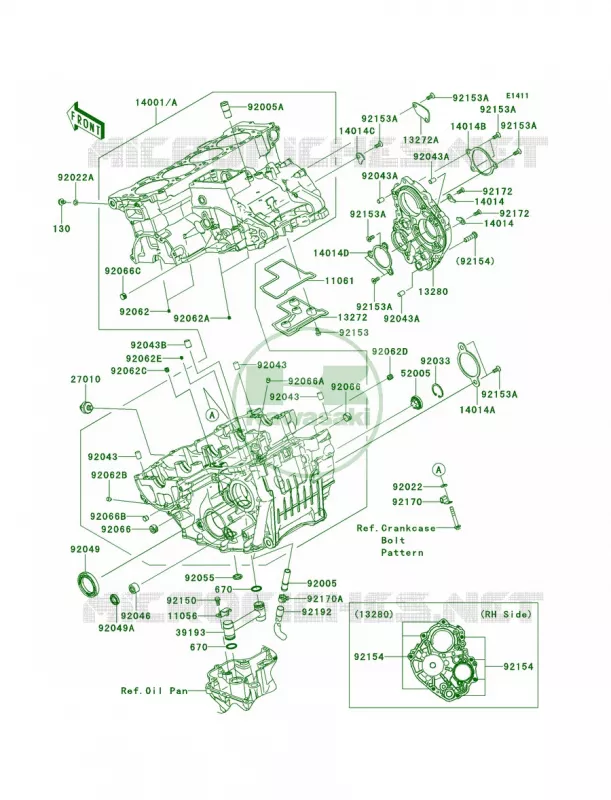 Crankcase Kawasaki MOTOS 1000 2013 Ninja ZX-10R ABS  ZX1000KDF