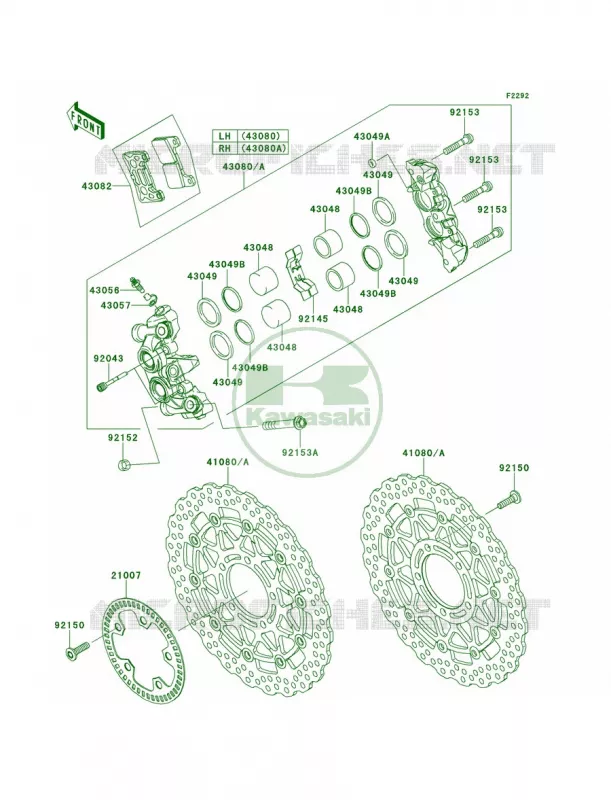 Front Brake Kawasaki MOTOS 1000 2013 Ninja ZX-10R ABS  ZX1000KDF