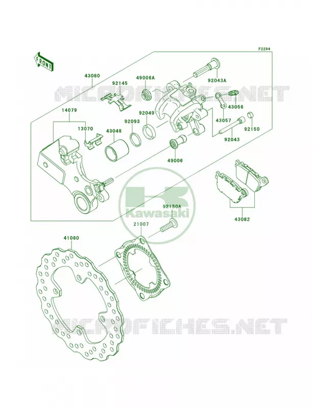 Rear Brake Kawasaki MOTOS 1000 2013 Ninja ZX-10R ABS  ZX1000KDF