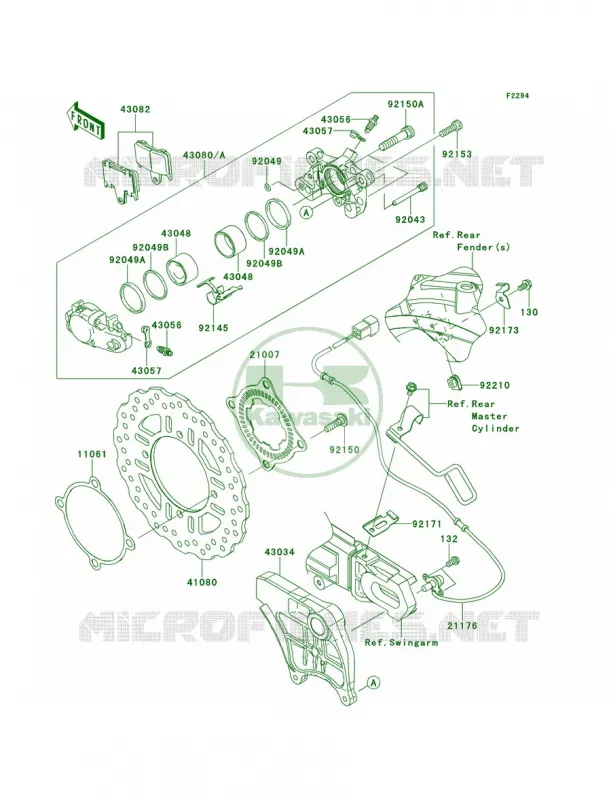 Rear Brake Kawasaki MOTOS 1400 2013 Ninja ZX-14R  ZX1400EDF