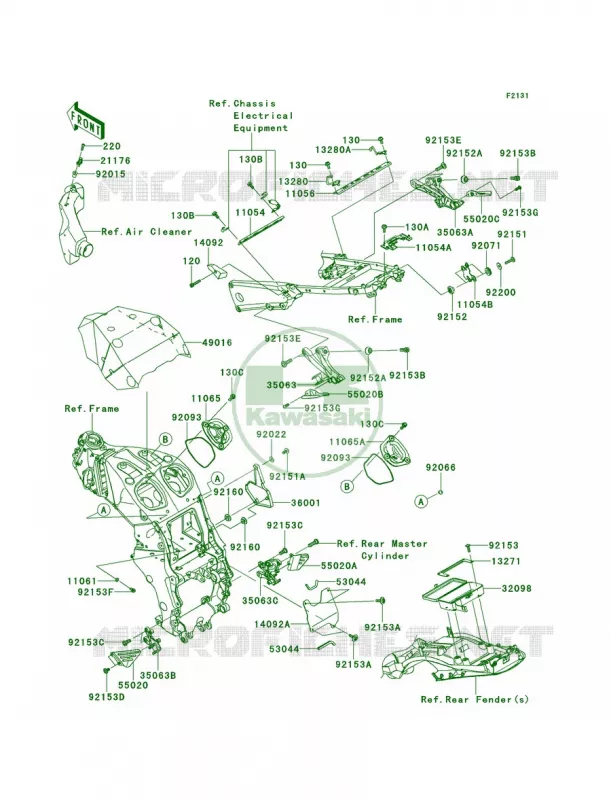 Frame Fittings Kawasaki MOTOS 1400 2013 Ninja ZX-14R ABS  ZX1400FDF
