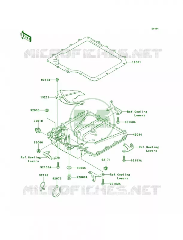 Oil Pan Kawasaki MOTOS 1400 2013 Ninja ZX-14R ABS  ZX1400FDF