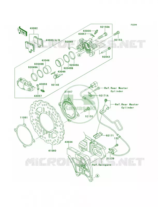 Rear Brake Kawasaki MOTOS 1400 2013 Ninja ZX-14R ABS  ZX1400FDF