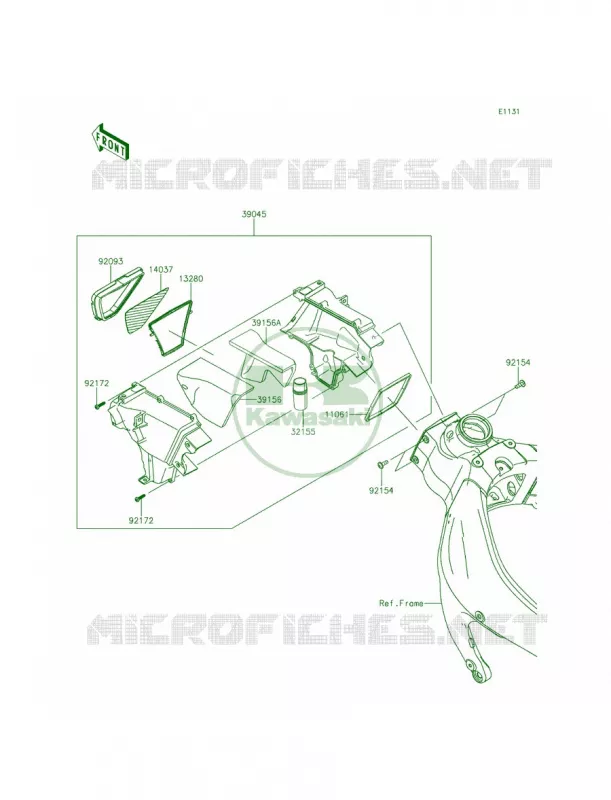 Air Duct Kawasaki MOTOS 636 2013 Ninja ZX-6R ABS  ZX636FDF
