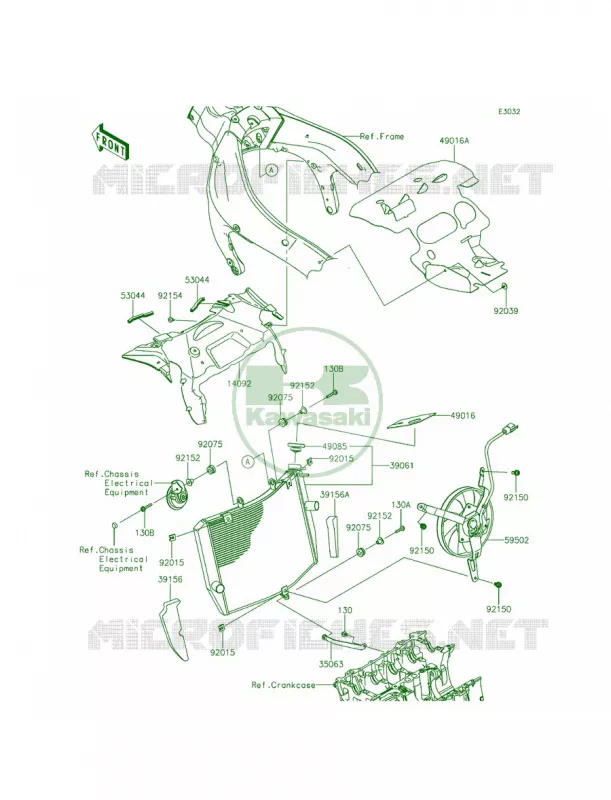 Radiator Kawasaki MOTOS 636 2013 Ninja ZX-6R ABS  ZX636FDF