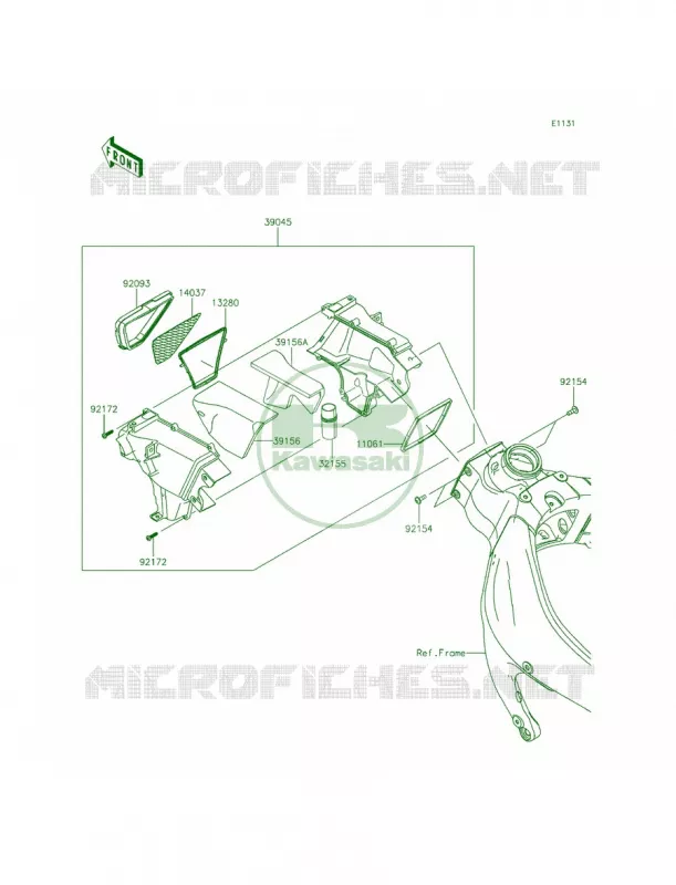 Air Duct Kawasaki MOTOS 636 2013 Ninja ZX-6R   ZX636EDF